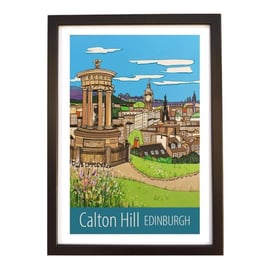 Calton Hill, Edinburgh travel poster print by Susie West