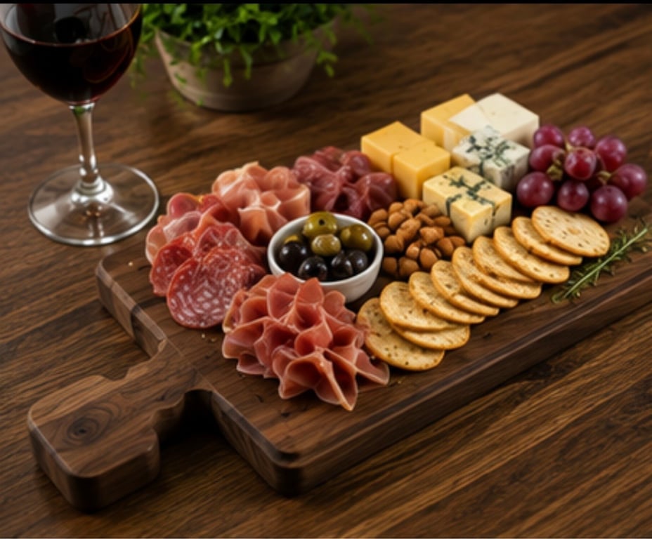 Rustic handmade cheese board, paddle board, sharing platter