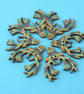 Wooden Stag Buttons Blues Aqua 6pk 30x30mm Deer Antlers (STG6) - Image 1