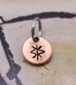 Recycled Round Copper Protection Bindrune Split Keyring Charm, Bag Charm.