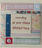 Heirloom Sampler with personalised hand-stitched text, vintage fabrics - Image 2