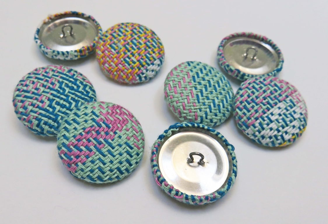 Cotton Covered Buttons Set of 8