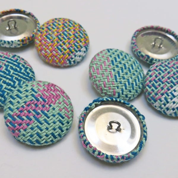Cotton Covered Buttons Set of 8