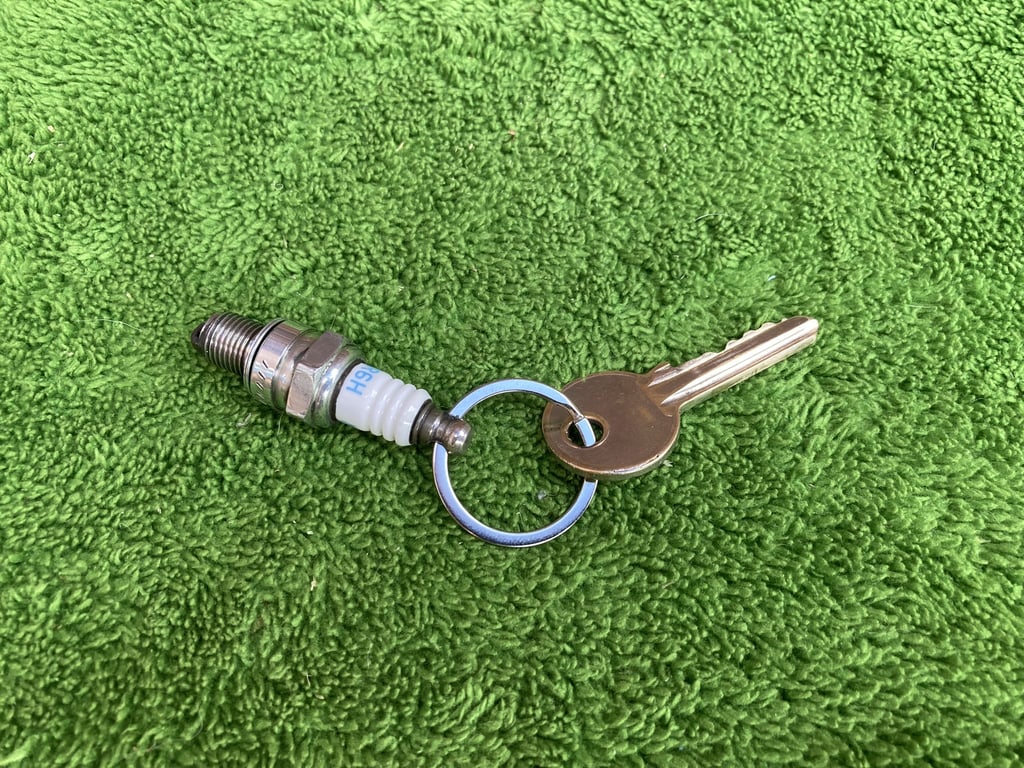 Chainsaw Spark Plug Key Fob or Bag Charm