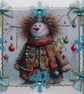 Hand Crafted Decoupage Chistmas Card - Happy Christmas (3366) Rustic Snowman - Image 1