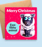 Fleece Navidad Christmas Card - Funny Sheep Xmas Card - Animal Pun Greeting