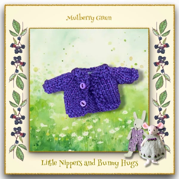 Little Nippers and Bunny Hugs Purple Sparkly Cardigan 