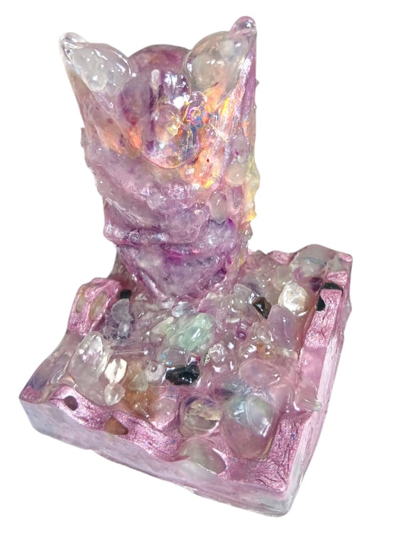 Aurora Veil Bat Figurine Fluorite & Quartz