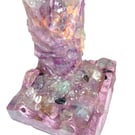 Aurora Veil Bat Figurine Fluorite & Quartz