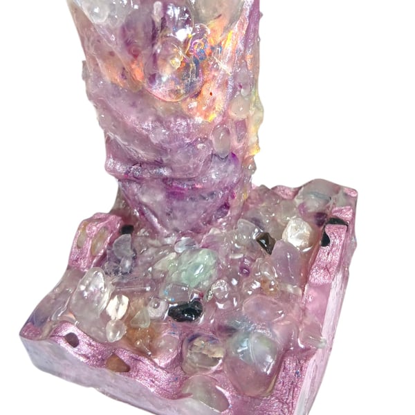 Aurora Veil Bat Figurine Fluorite & Quartz