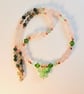  Butterfly, Rose Quartz, Moss Agate & Swarovski Crystal Necklace - Free UK P&P. - Image 6