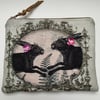 Linen hare zip pouch