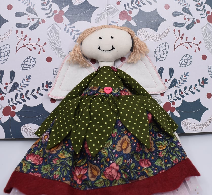 Rag pixie collectable doll.A Quirky and unique  handmade shelf or tree fairy