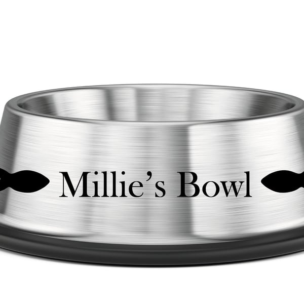 Pet Bowl Name & Symbol Sticker. Choose from colour, font and design. Dog, Cat