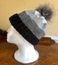 Monochrome Hand Knitted Hat 21 (DK) -Medium - Image 2
