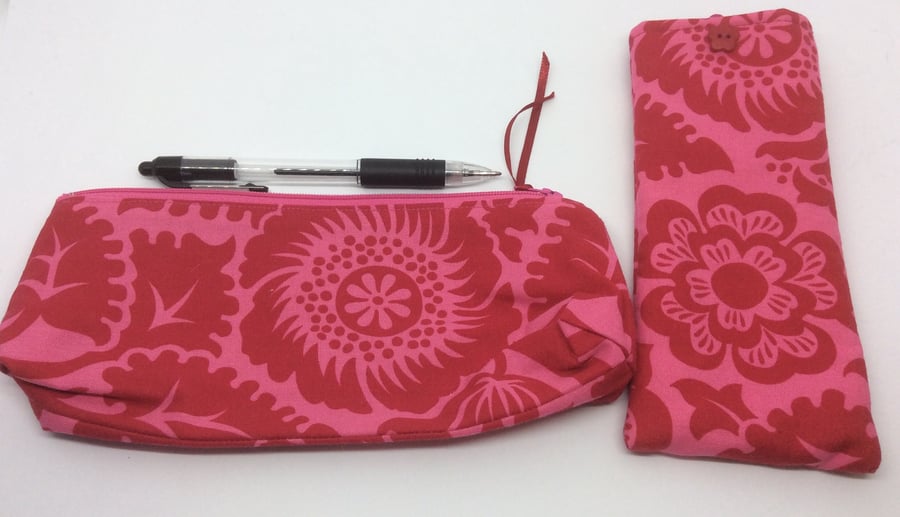  Beautiful bundle, Glasses case,  pencil case,  blossom and leaves 