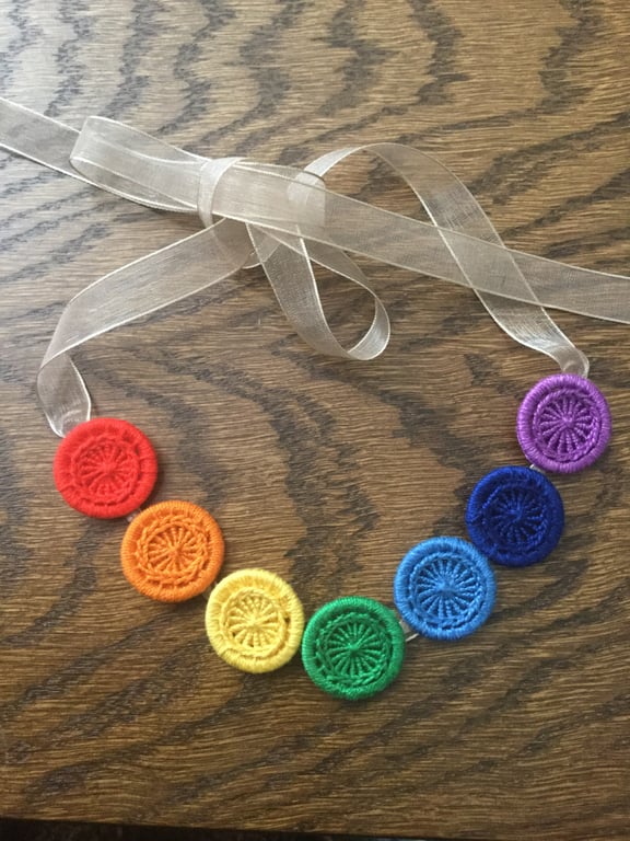 Dorset Button Necklace, Rainbow