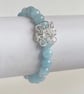 Stretchy Aquamarine Beaded Chainmaille Link Bracelet  - Image 1