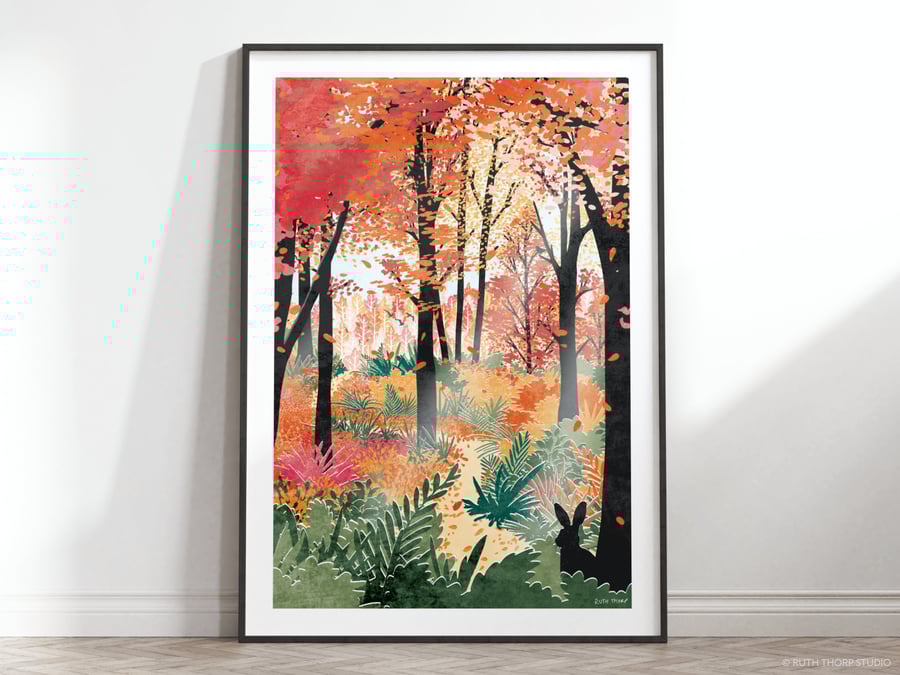 Forest Bathing Illustrated Art Print 