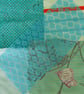 Upcycled slow stitching kit includes fabric, buttons, thread, lace, ribbon - Image 10