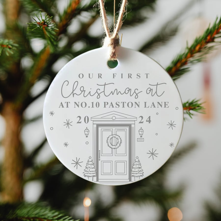 New Home - Christmas Door Ornament: Personalised First Christmas Keepsake Gift