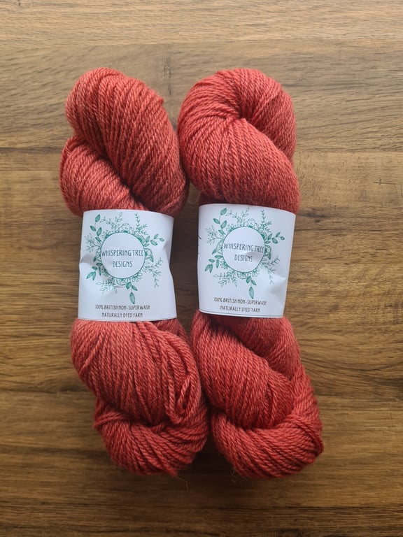 Naturally plant dyed non-superwash British Jacob wool yarn