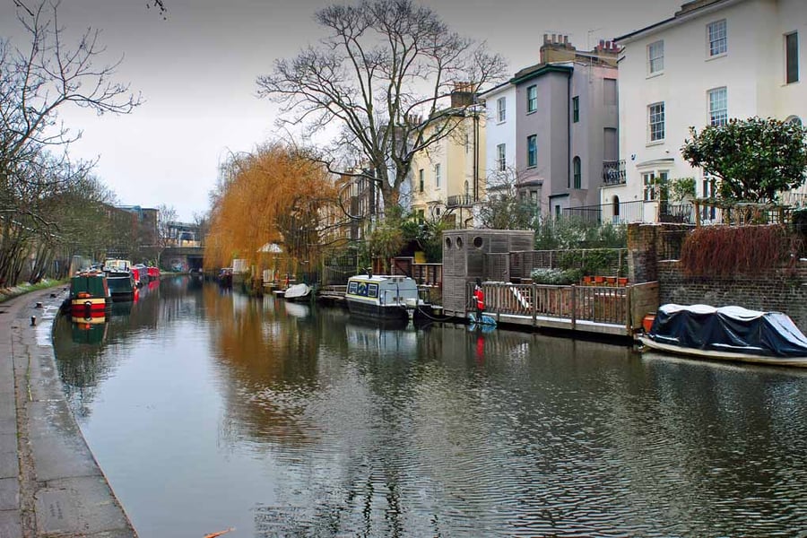 Narrow Boats Regent's Canal Camden London UK Photograph Print