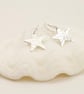 Sterling Silver Hammered Star Drop Earrings - Image 1