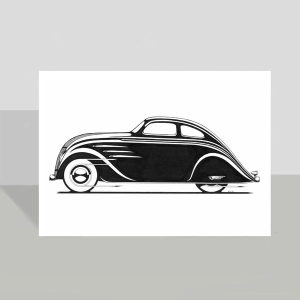 Classic American Car Art Print (A5)
