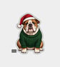 Unique Funny Christmas Sticker Xmas Decal For Adults - English Bulldog