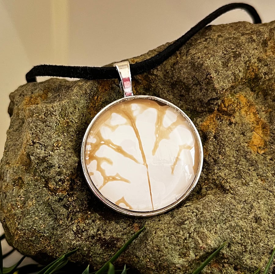 Chemigram Leaf Print Pendant Necklace no5