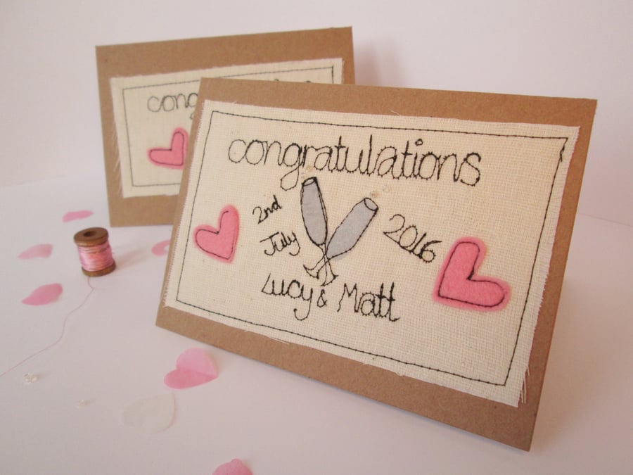 Congratulations! Personalised engagement or wedding card 