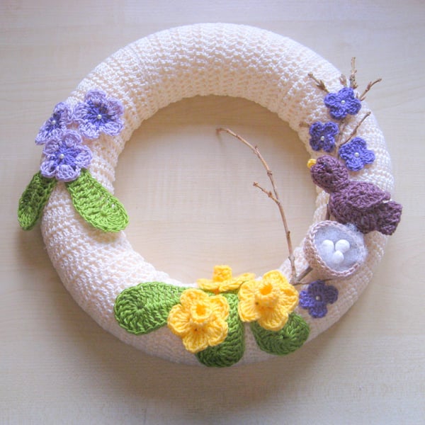  Crochet pattern. Spring wreath.. Very little experience needed