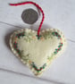 Hand Embroidered Keepsake Christmas Heart - Festive Wreath on Cream - Image 5