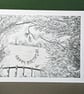 Viewpoint Pencil Art Card: Blank or Personalised A6-Size Greetings Card