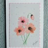 original hand drawn and painted floral blank  greetings card ( ref f 288)