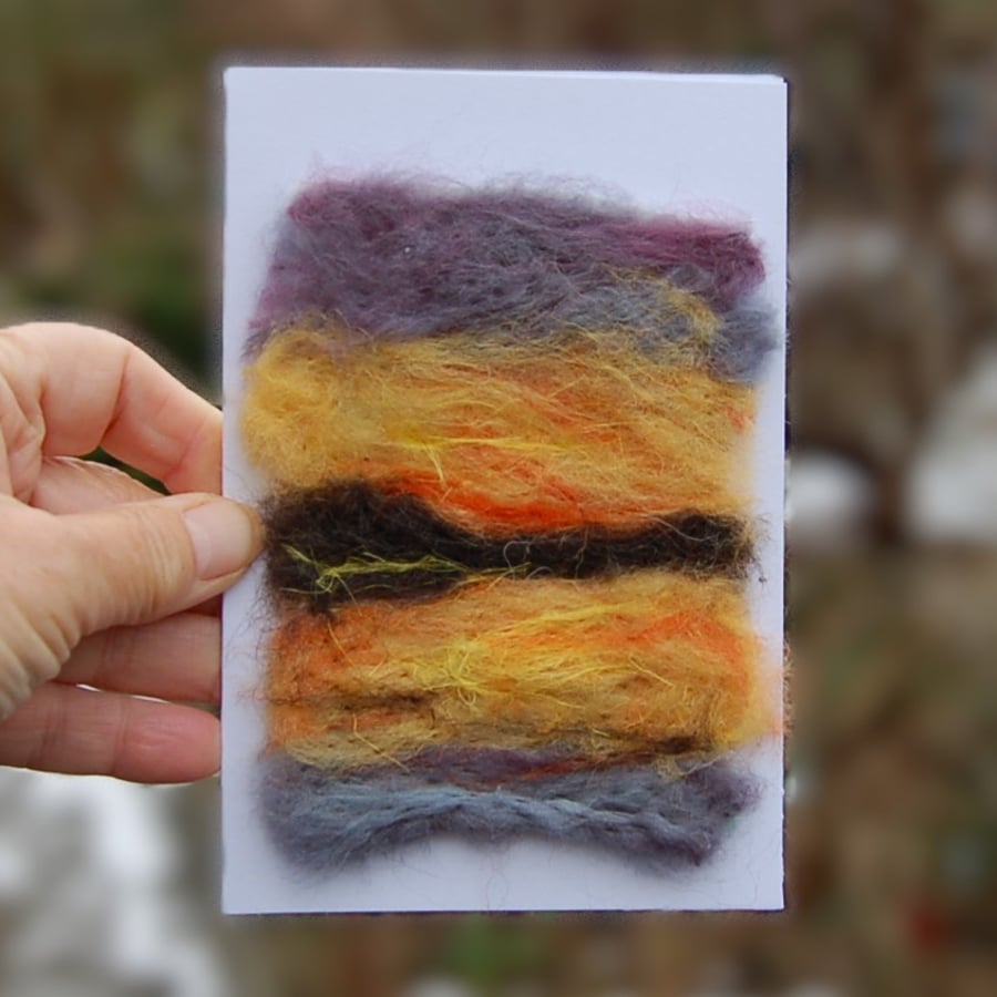 Birthday Card - Sunrise - Needle felt wool card
