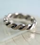 Celtic Silver Ring Twisted 2mm Wire - Chunky Mens Ring - Thumb Ring - Hammered - Image 2