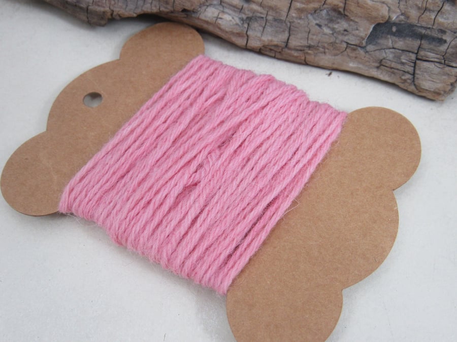 Hand Dyed Natural Dye Blossom Pink Pure Wool Tapestry Thread