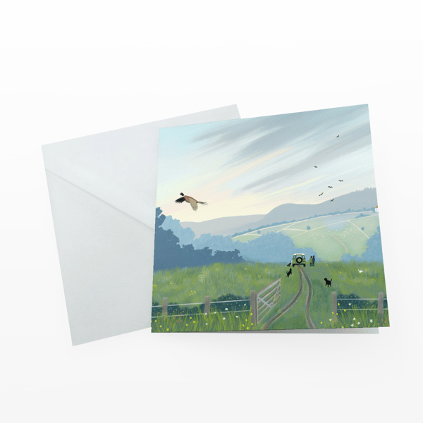 Escape greetings card from original art by Caroline Smith. 