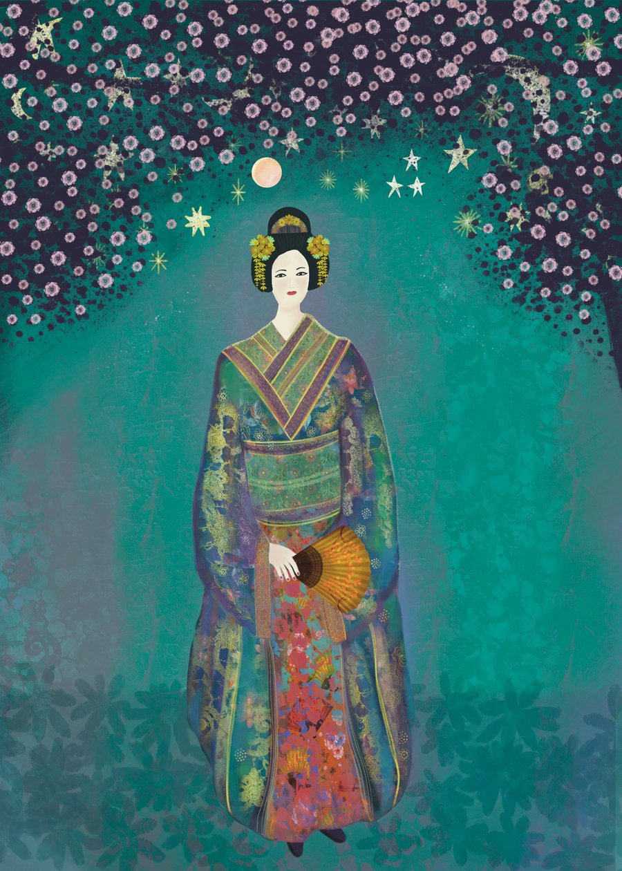 Kimono, blank greetings card 