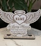 In Loving memory Dad Mum memorial plaque wings family remembrance tribute