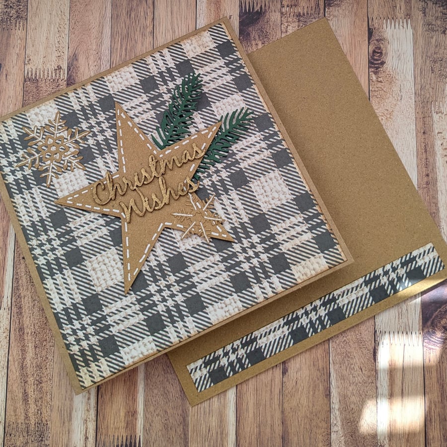 Handmade rustic farmhouse Christmas card.