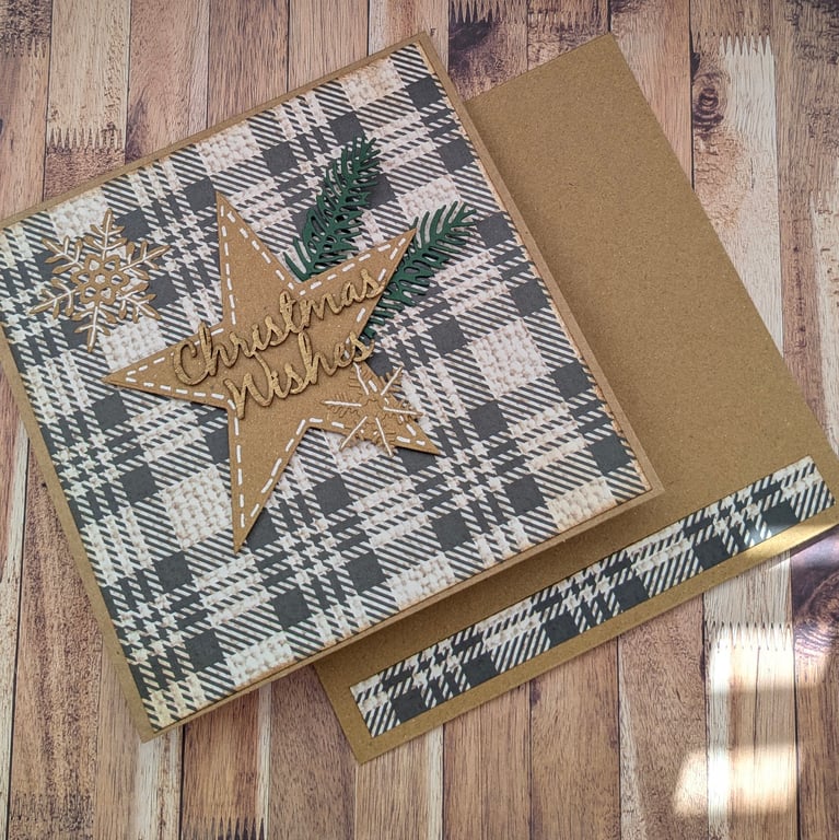 Handmade rustic farmhouse Christmas card.