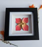Red origami flower in a shadow box frame - Image 3
