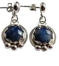 Sterling Silver Earrings with Natural Sapphire Rose Cut Gemstones Jewellery Gift - Image 6