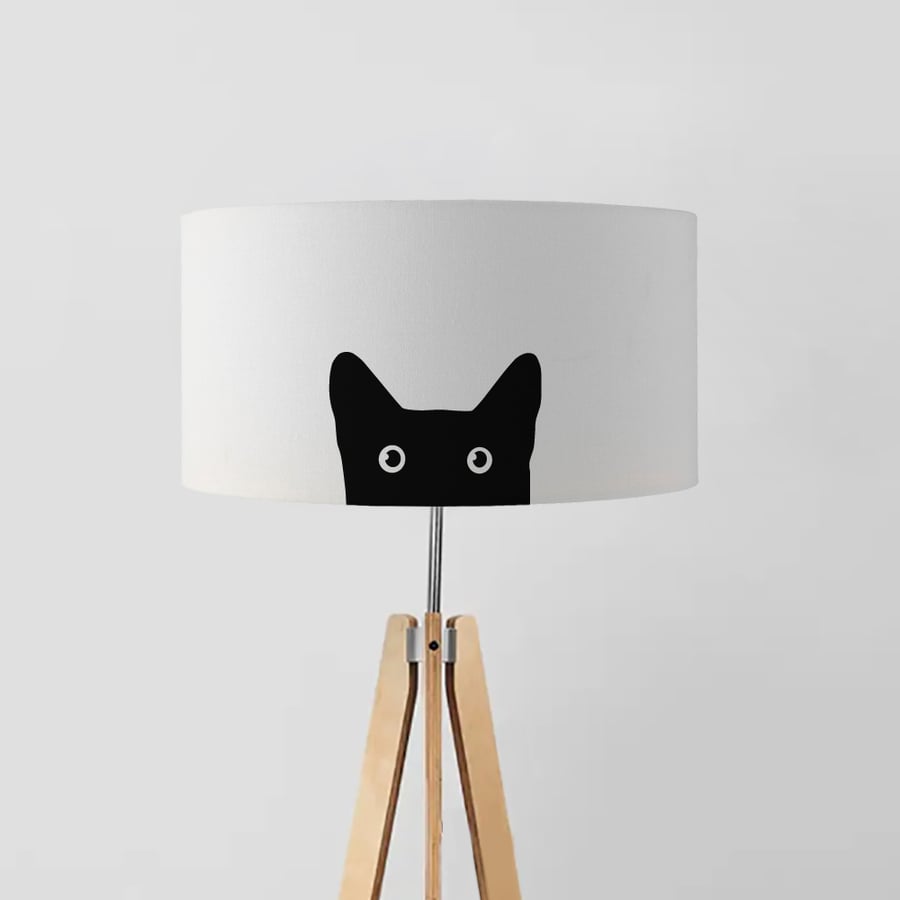 Black cat drum lampshade, Diameter 45cm (18")