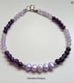 Designer Amethyst & Freshwater Culture Pearl Bracelet 9" inches Large Size - Image 2