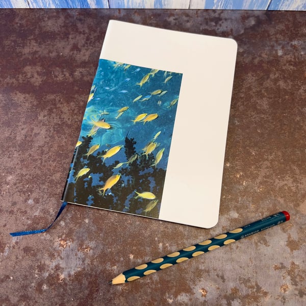 Notebook, Marine themed, A5 (ish), made from up-cycled and recycled materials.