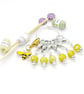 Yellow Marbled Bead Stitch Markers